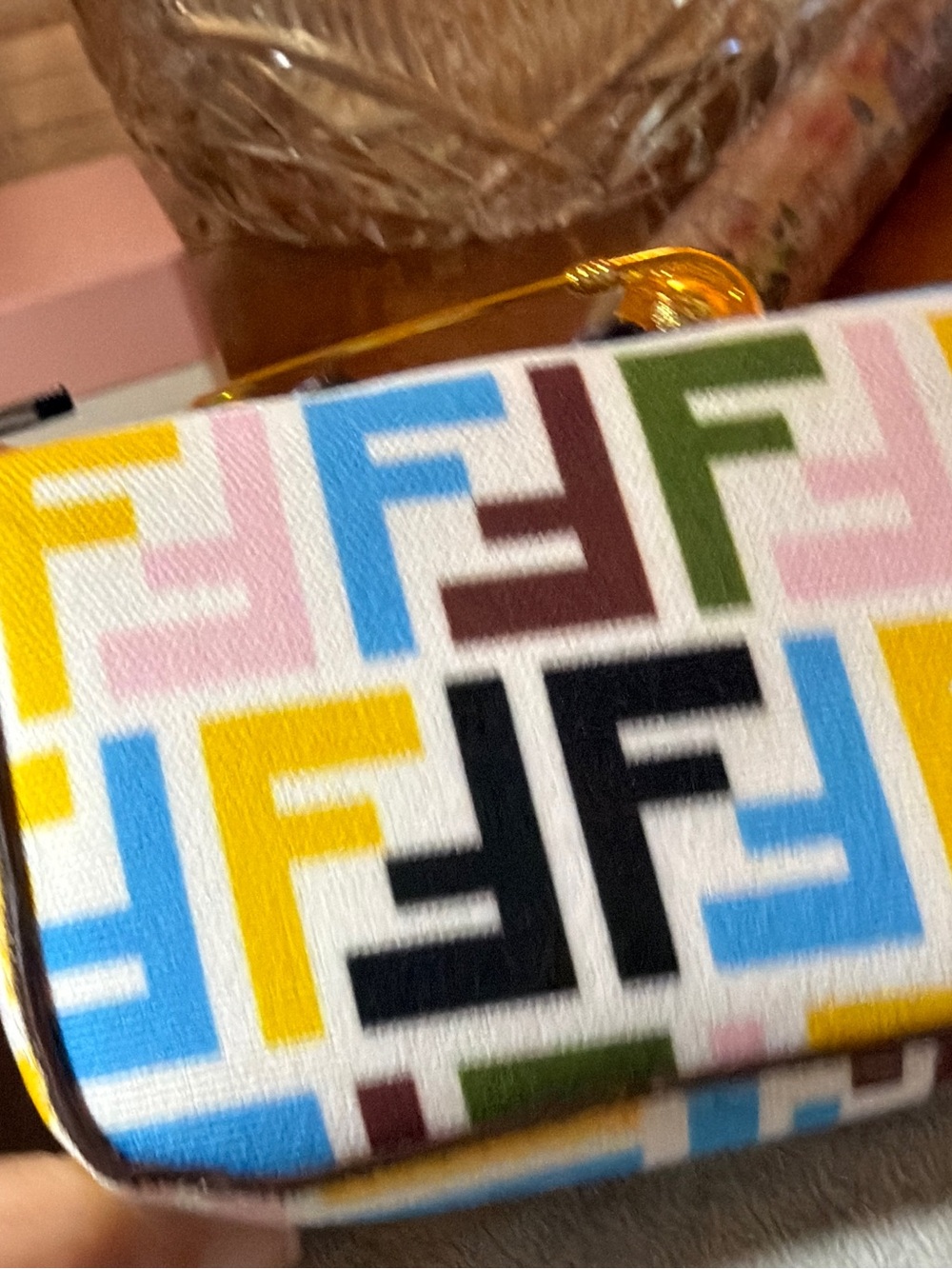 Fendace Multicolor Versace/Fendi Logo Mini Bag with Gold Medusa Accent - Picture 7 of 14